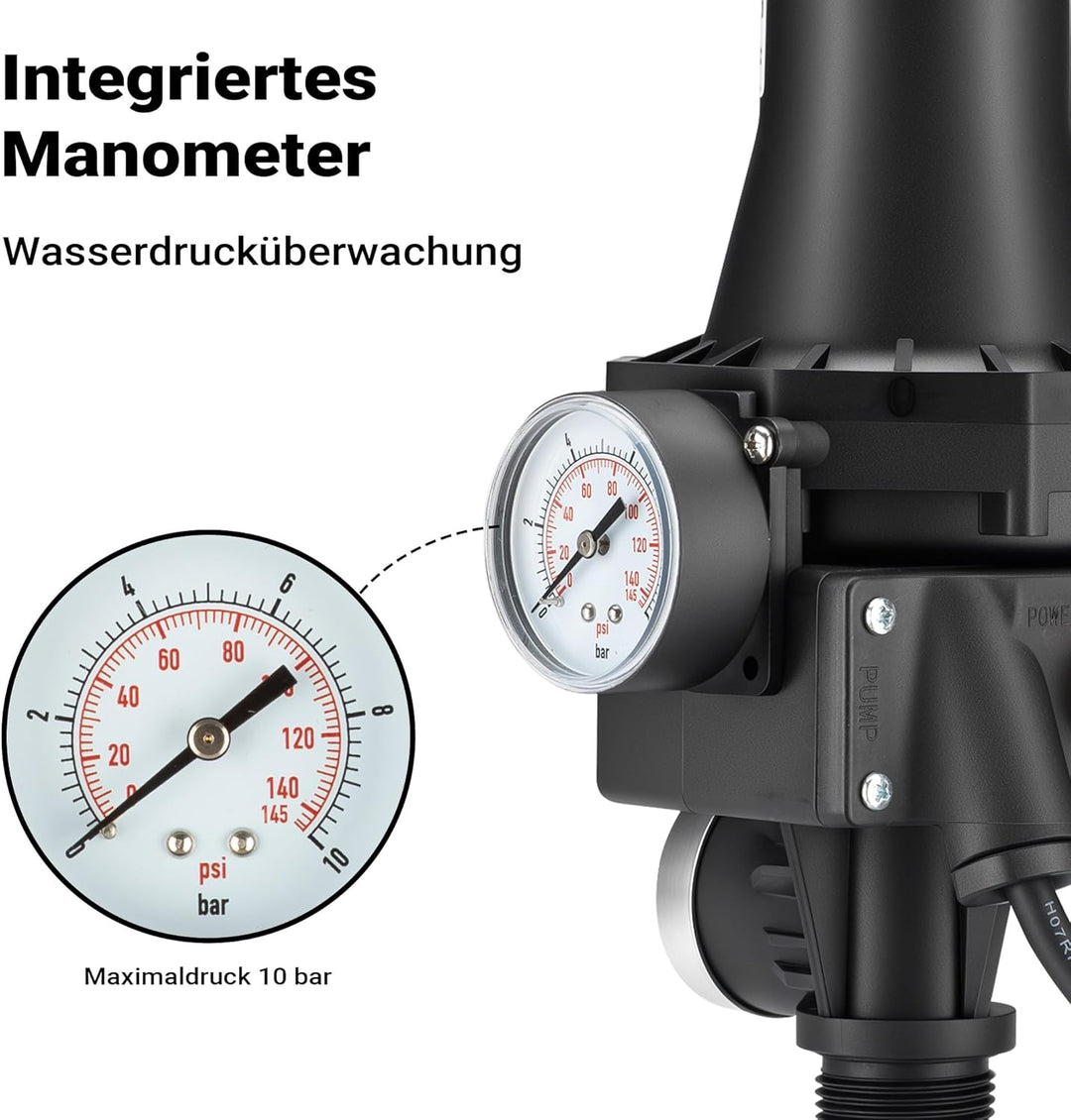 Druckschalter mit Kabel SKD-3 230V 1-phasig Pumpensteuerung Druckwächter für Hauswasserwerk Brunnen