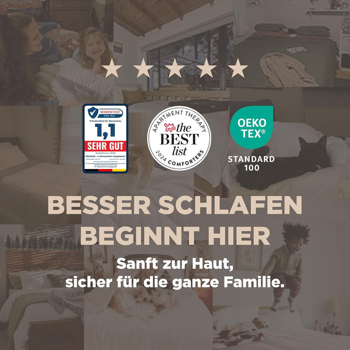 BEDSURE Bettdecke 240x200cm Ganzjahresdecke 4 Jahreszeiten, Steppdecke für Allergiker 300GSM Duvet 2