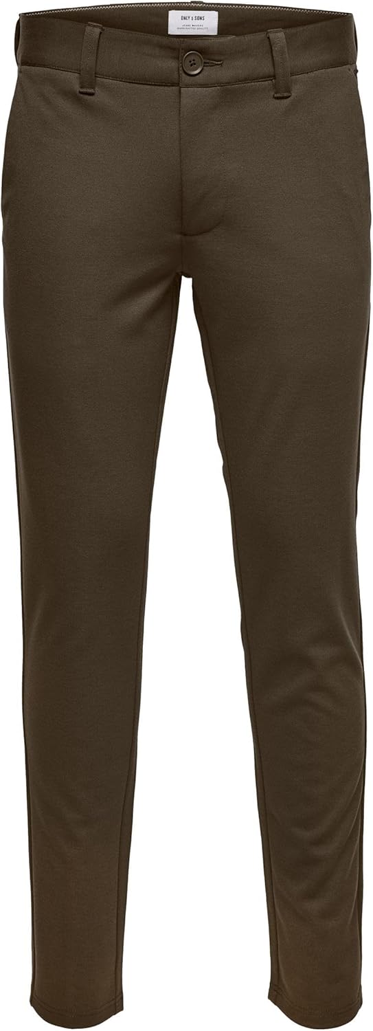 ONLY & SONS Male Chino Hose ONSMARK Slim Fit Chino Hose 28W / 30L Medium Grey Melange, 28W / 30L Med