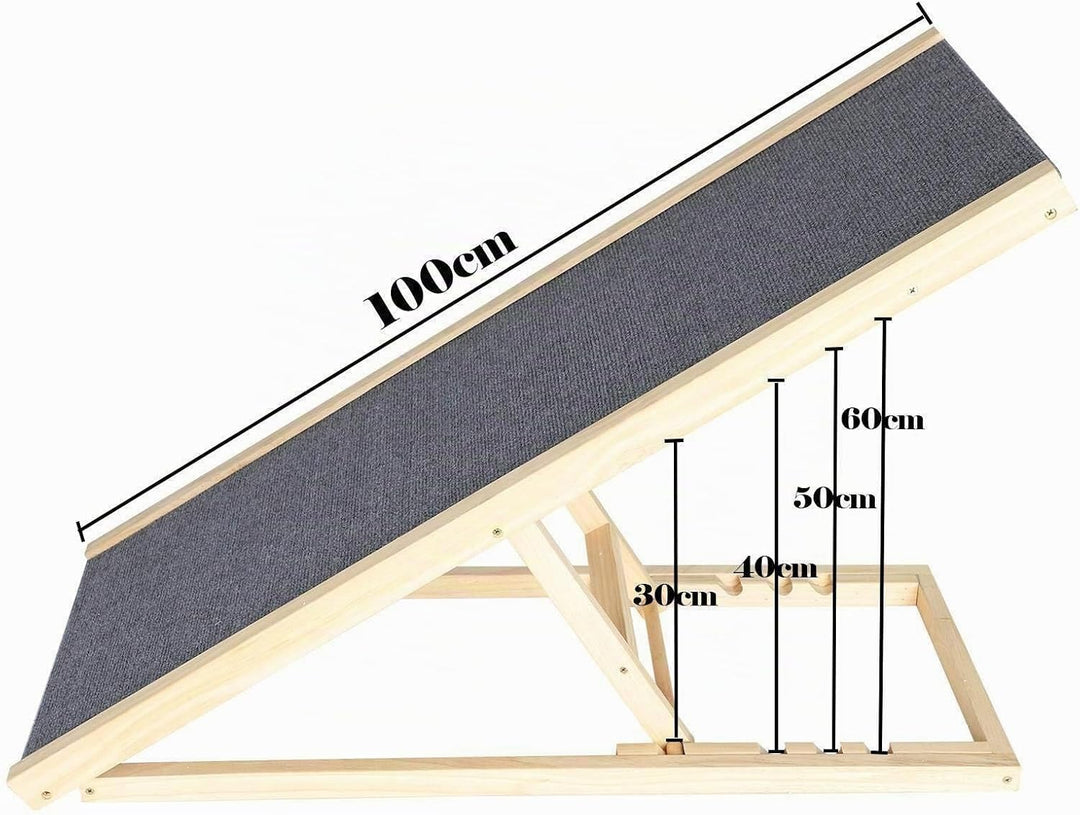 Hunderampe Klappbare Holz-Hundrampe für kleine Hunde und grosse Hunde Hundetreppe 4 Abschnitte Einst