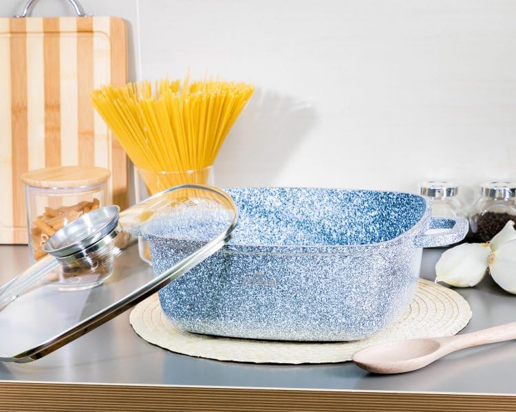 Zilner Topfset - Kochtopf Set 8-teilig - Marmorbeschichtung und Keramikbeschichtung - mit Glasdeckel