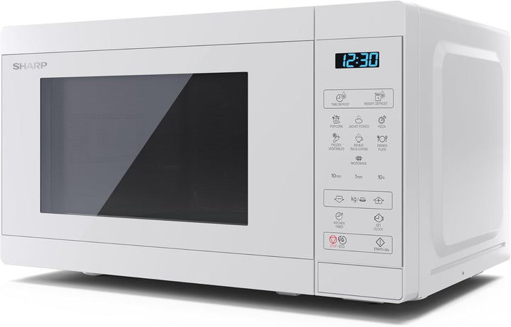Sharp Mikrowelle YC-MS02E-C 20L, Kristallweiss, 800W, Digitalsteuerung, 11 Leistungsstufen, 8 Progra