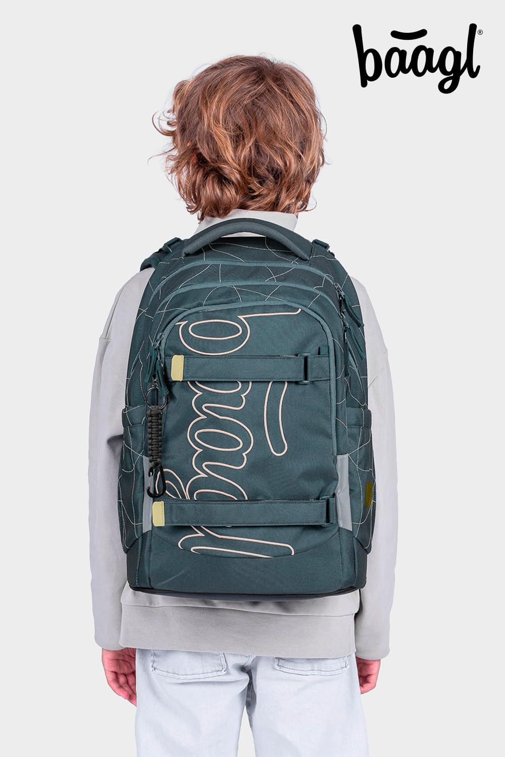 Baagl Schulrucksack Set Jungen Teenager 3 Teilig Schultasche 30 l - Wave | Ein ergonomischer Schulra