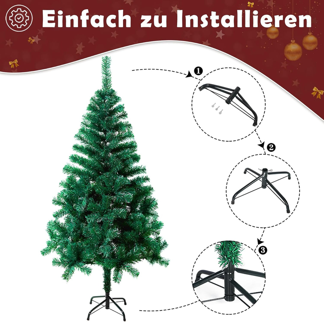 Froadp 150cm Künstlicher Grün PVC Weihnachtsbaum Tannenbaum Kiefernadel(Grün PVC, 150cm)