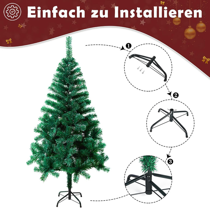 Froadp 150cm Künstlicher Grün PVC Weihnachtsbaum Tannenbaum Kiefernadel(Grün PVC, 150cm)