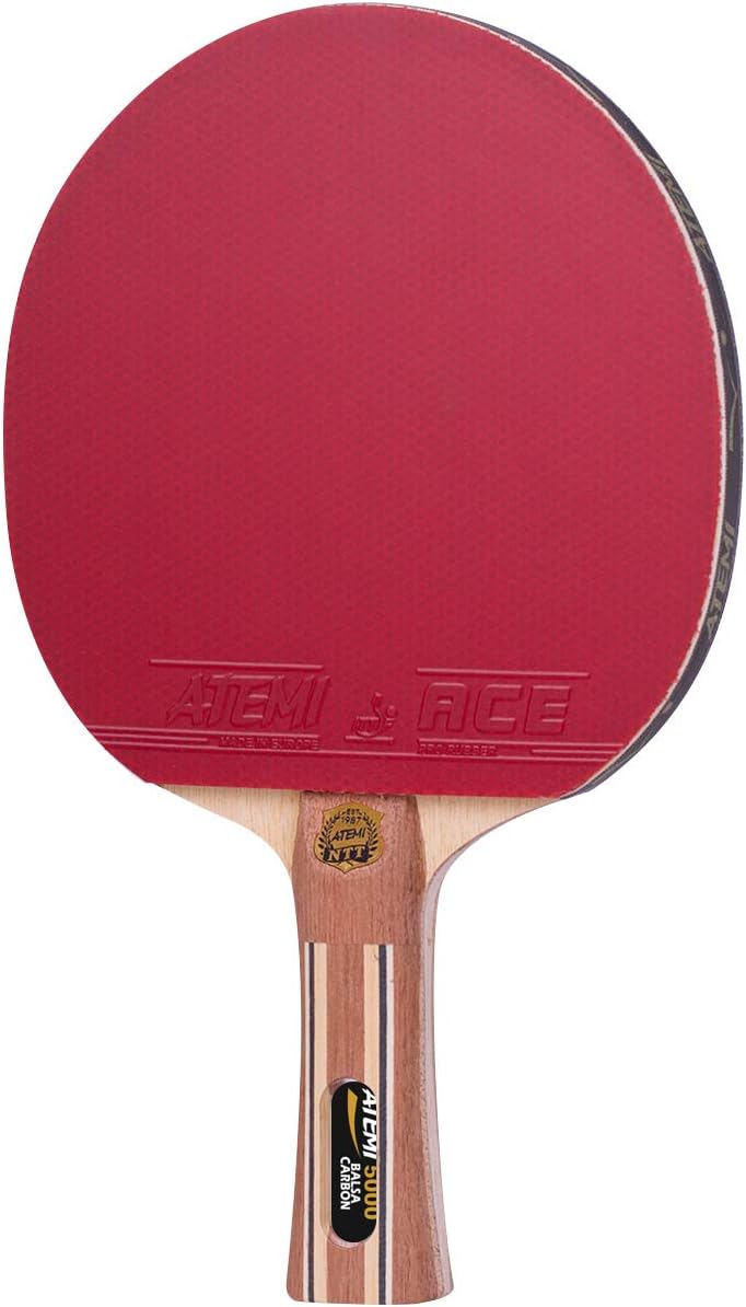 Atemi 5000 Tischtennisschläger | Carbon-Balsa-Holz | Profi-Schläger | Speed 100, Spin 100 &amp; Control