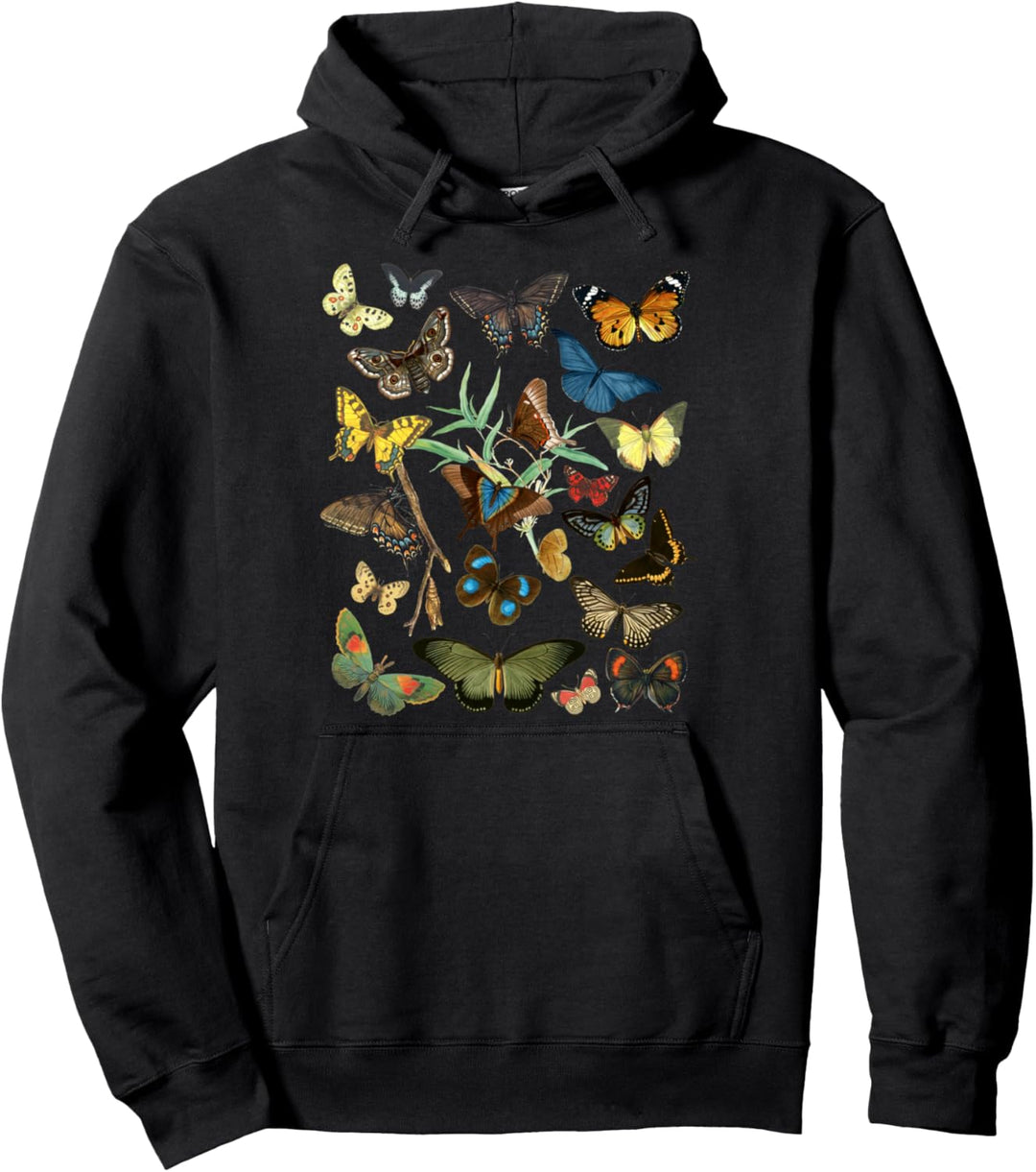 Alte botanische Schmetterlingsarten Pullover Hoodie