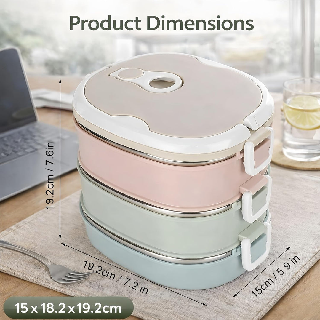 Thermo Lunchbox, 304 Edelstahl-Lunchbox, Thermo Essensbehälter Mehrschichtige Lebensmittelbehälter m