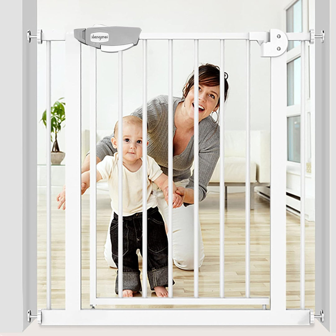 XMTECH Türschutzgitter Ohne Bohren Treppengitter für Kinder 85-95cm breit，Auto-Close Baby Türgitter