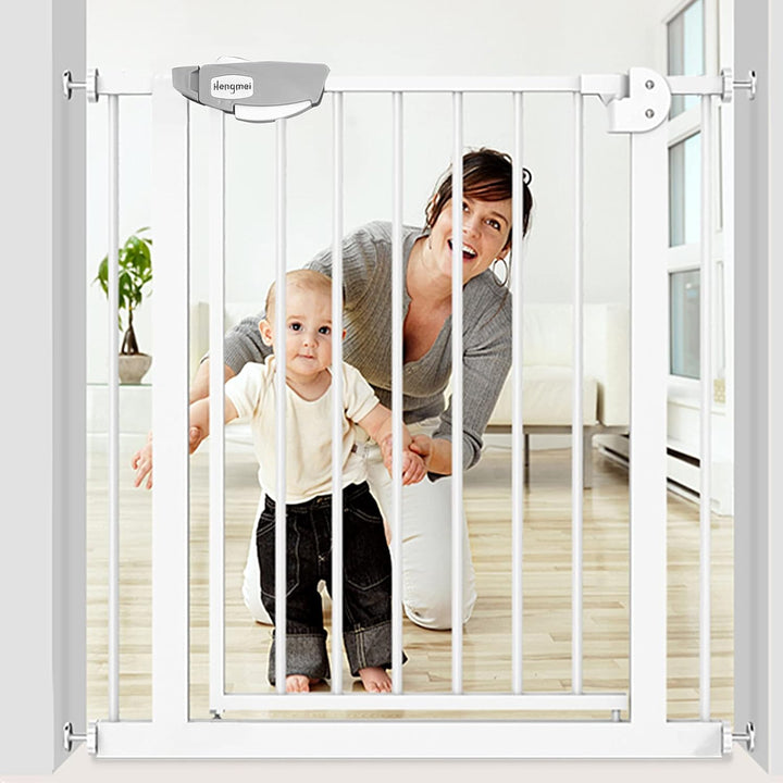 XMTECH Türschutzgitter Ohne Bohren Treppengitter für Kinder 85-95cm breit，Auto-Close Baby Türgitter