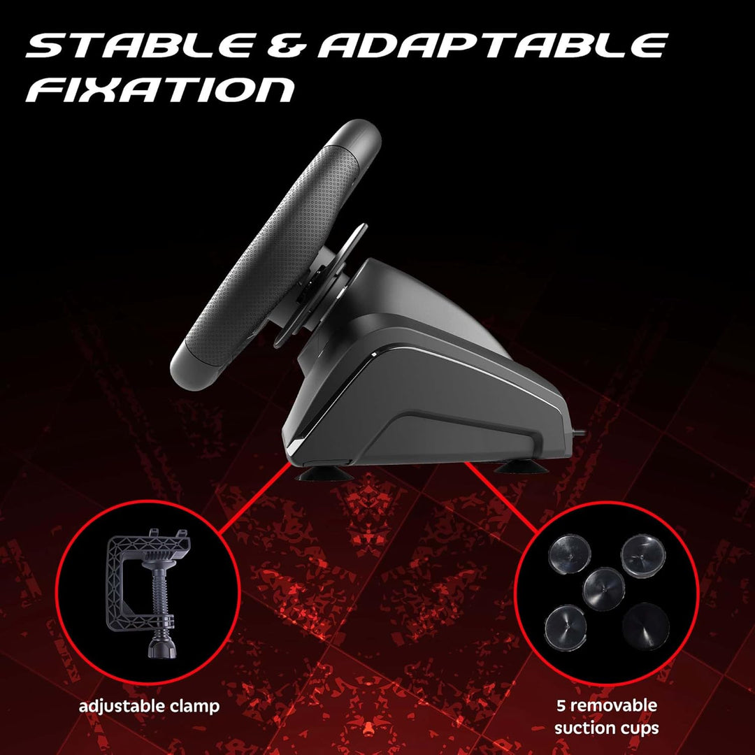 SUBSONIC – Superdrive 270 GT Lenkrad – Dual-Stick-LED-Rennlenkrad, 270° Drehung, mit Pedalen und Sch