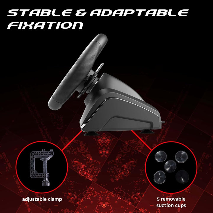 SUBSONIC – Superdrive 270 GT Lenkrad – Dual-Stick-LED-Rennlenkrad, 270° Drehung, mit Pedalen und Sch