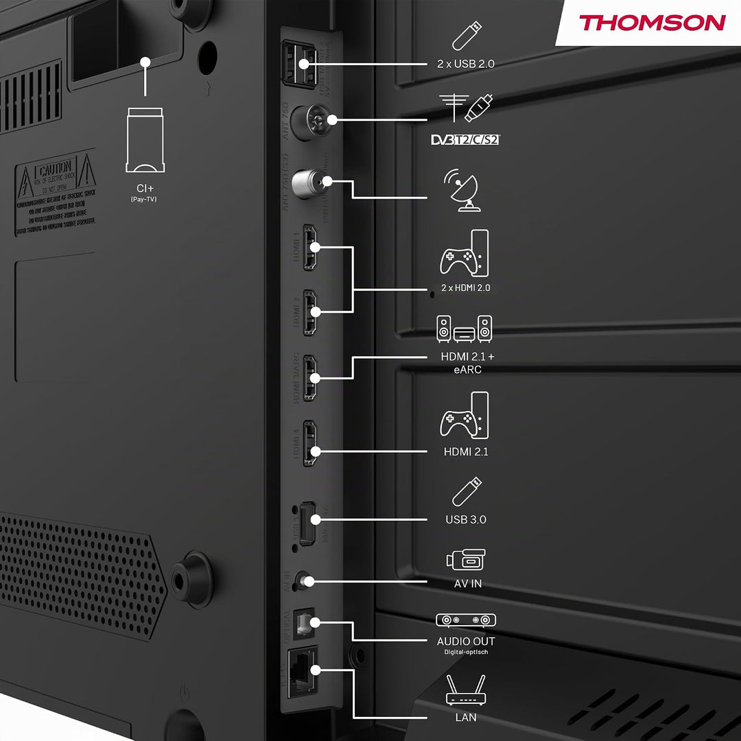 THOMSON 43 Zoll (109cm) 4K Ultra HD Smart Google TV, Wi-Fi, Dolby Audio, HDR10, Bluetooth 5.1, Tripl