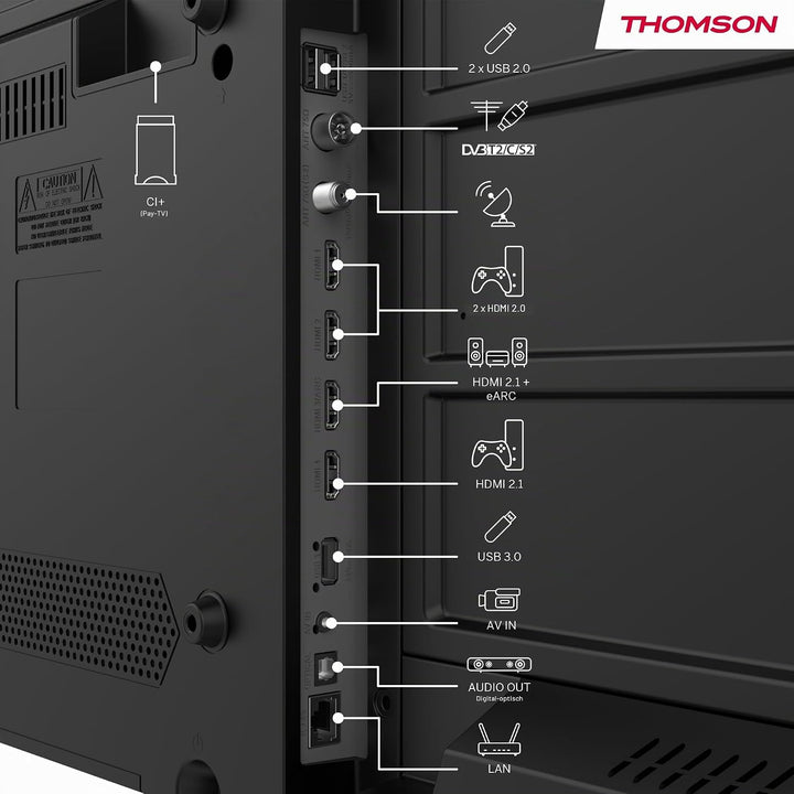 THOMSON 43 Zoll (109cm) 4K Ultra HD Smart Google TV, Wi-Fi, Dolby Audio, HDR10, Bluetooth 5.1, Tripl