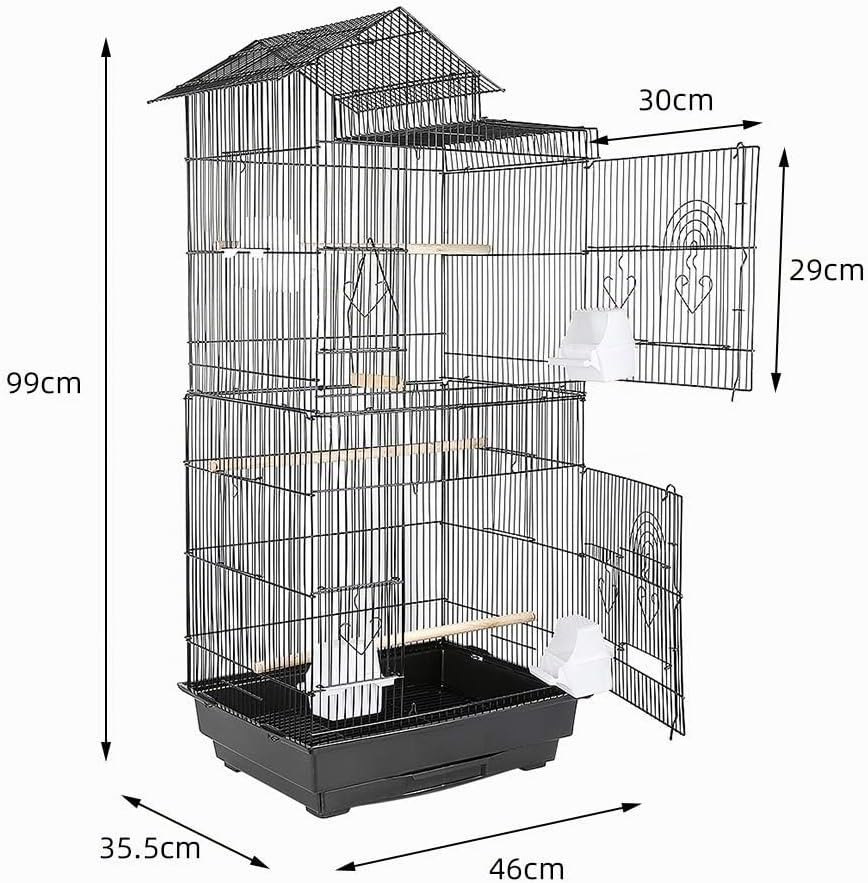 YIZHE VogelkäfigVogelvoliereVoliereVogelhausPapageienkäfigTierkäfigKäfigSittichkäfigVogelmit Holzsta