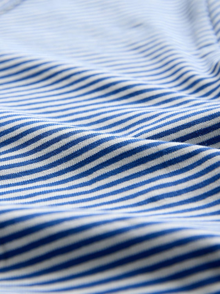 THE SET Damen t Langarmshirts mit Rundhalsausschnitt, 5er-Pack XS Navy/Light Blue Stripe/Red/Stone B