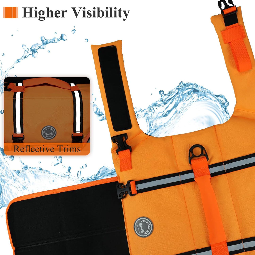 VIVAGLORY Rip Stop Schwimmweste Hund, Hundeschwimmweste, Schwimmhilfe & Auftrieb, Rettungsweste Hund