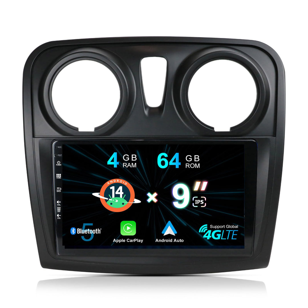 2 Din Android 12 Autoradio Stereo Für Renault Dacia Logan 2 Sandero 2012-2017-GPS/Carplay/DSP/Blueto