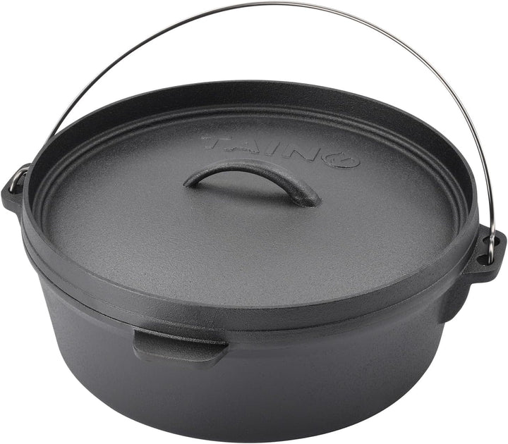 TAINO Dutch Oven Gusseisen-Topf Dopf Feuertopf Deckel-Heber Kochtopf (6 Liter), 6 Liter