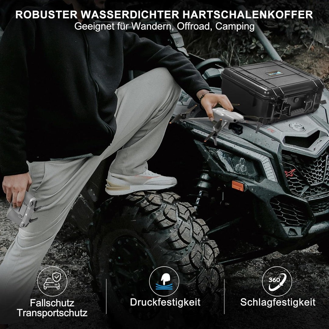 LEKUFEE Wasserdichter Hartschalenkoffer für DJI Air 3 Drohne/DJI Air 3 Fly More Combo/DJI RC 2/DJI R