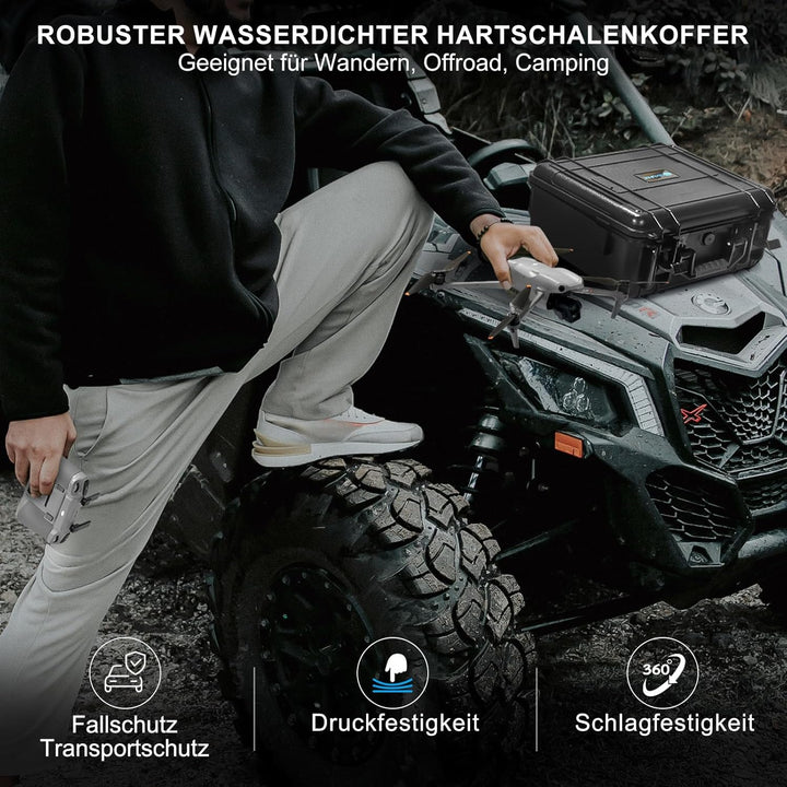 LEKUFEE Wasserdichter Hartschalenkoffer für DJI Air 3 Drohne/DJI Air 3 Fly More Combo/DJI RC 2/DJI R
