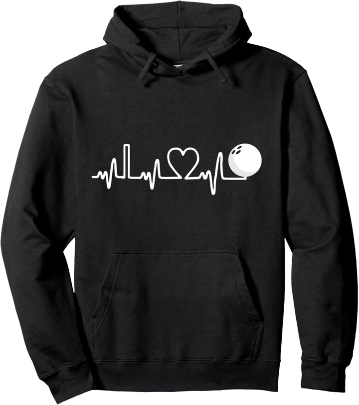 Bowling-Herzschlag! Ich liebe Bowling, Bowler Pullover Hoodie