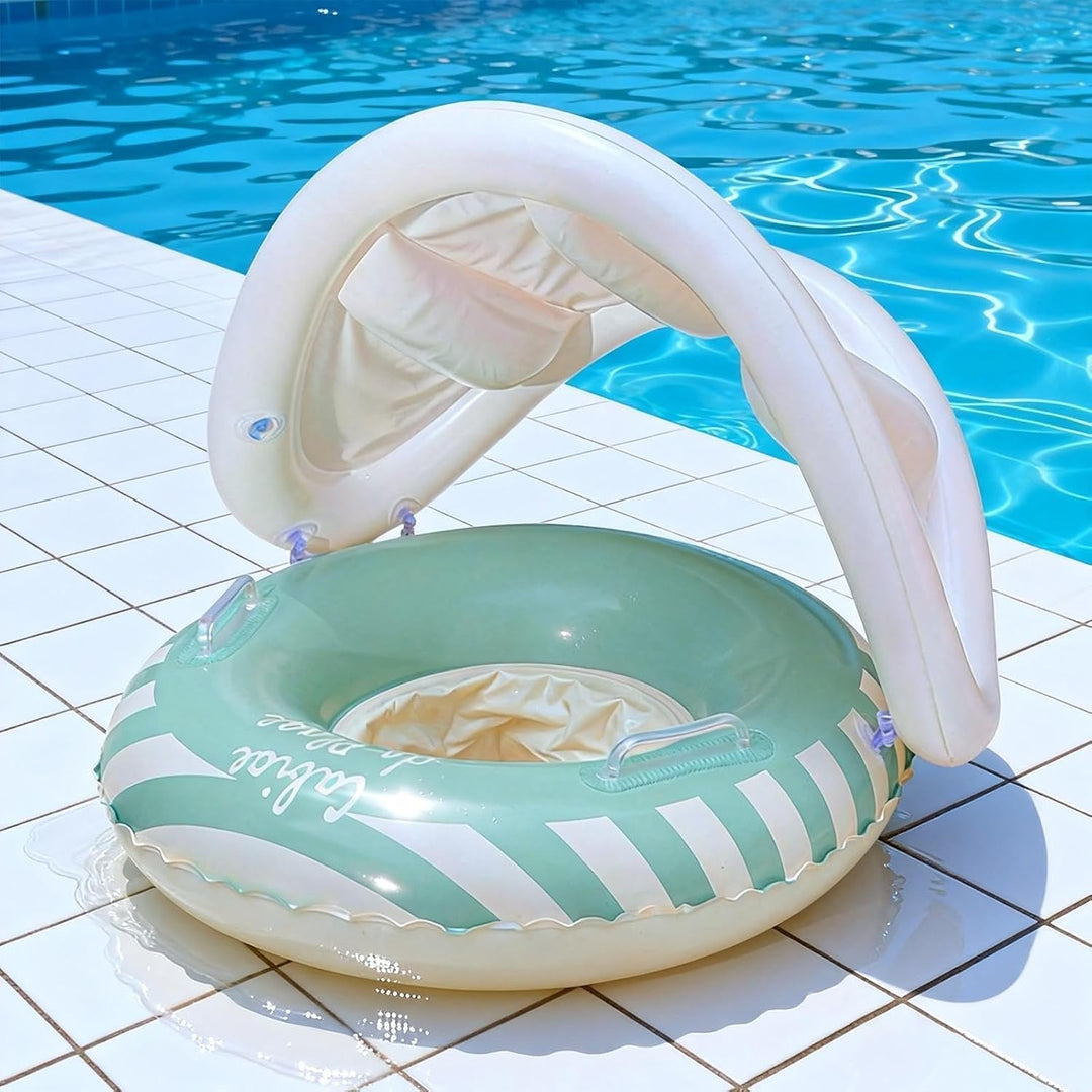 Schwimmring Mit Abnehmbarem Sonnendach, Aufblasbare Schwimmreifen Für Kinder, Schwimmsitz Sicherheit
