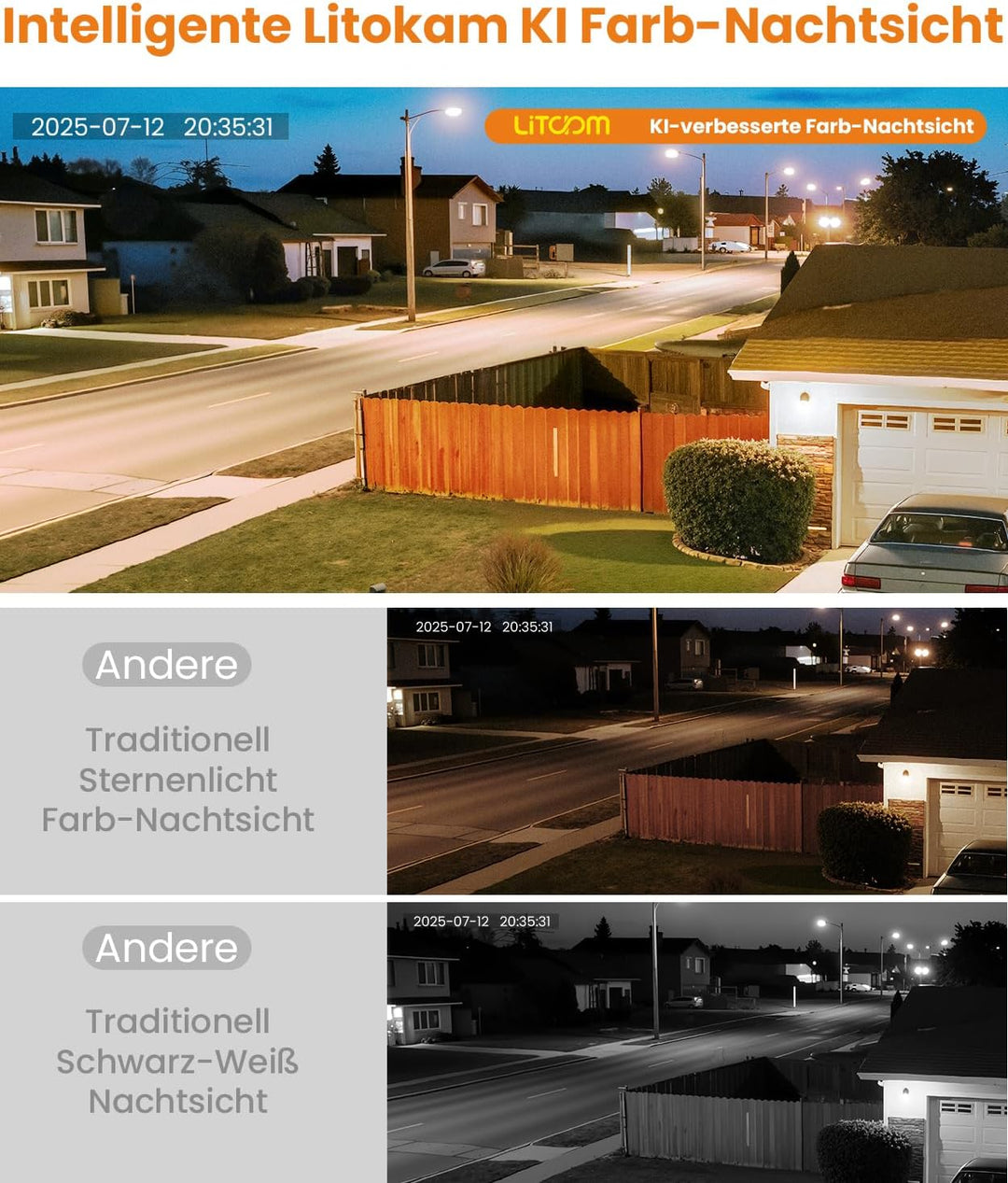 3MP 2K Fensterkamera Innen - 2,4 GHz & 5 GHz WLAN Überwachungskamera mit KI-Farbnachtsicht, Cloud/SD