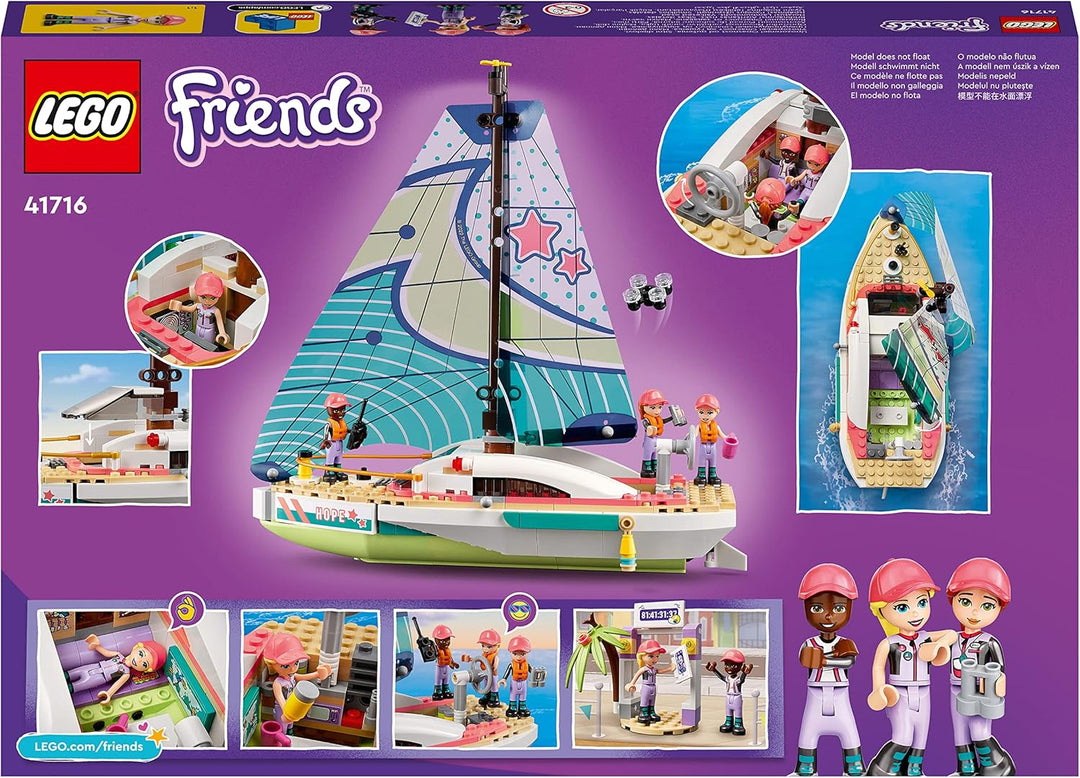 LEGO 41716 Friends Stephanies Segelabenteuer Spielzeug-Segelboot mit 3 Mini-Puppen, Geschenk für Kin
