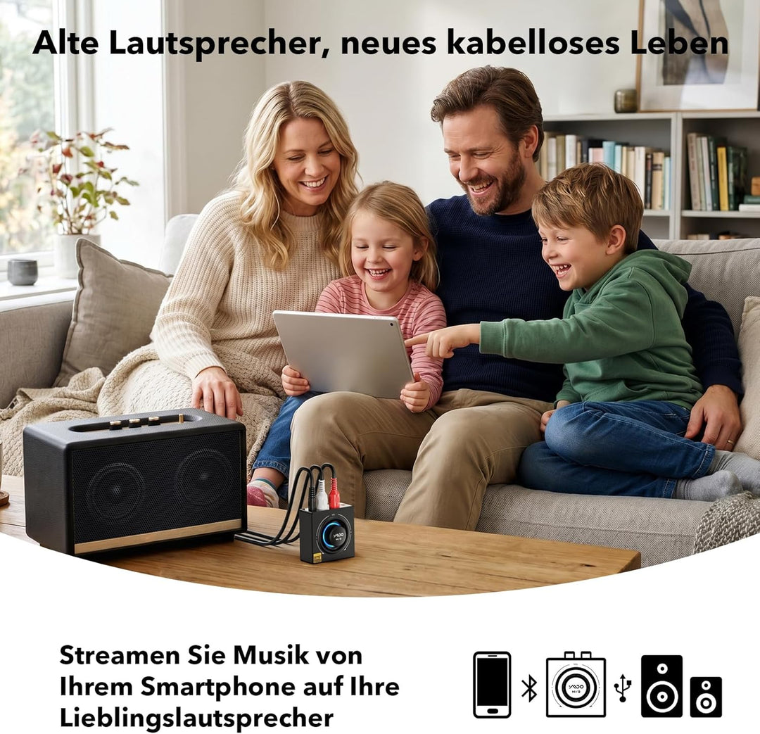 B06T3 LDAC Bluetooth Empfänger für Stereoanlage, Aptx Bluetooth Adapter HiFi Geringe Latenz(, B06T3