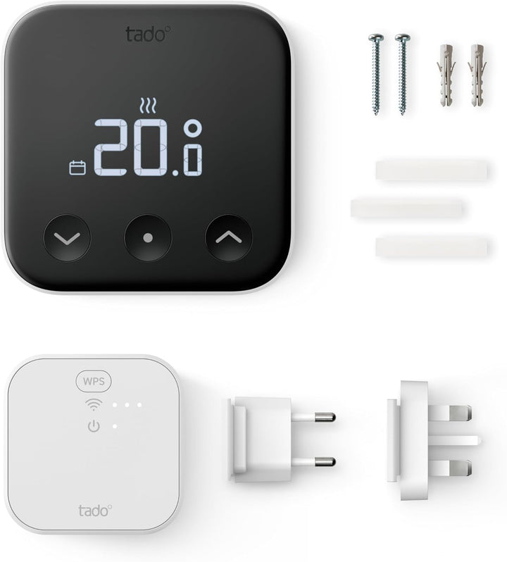 tado° Smartes Thermostat X – Starter Kit, verkabeltes Raumthermostat und Bridge X, Steuerung per App