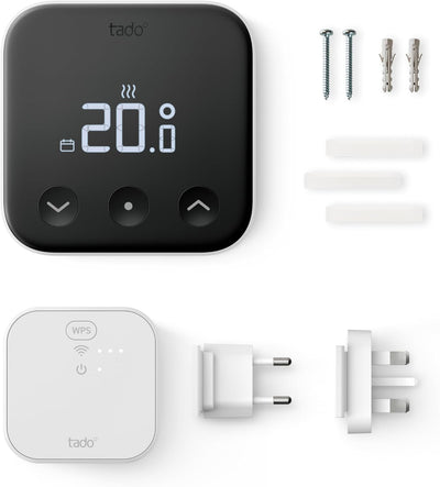 tado° Smartes Thermostat X – Starter Kit, verkabeltes Raumthermostat und Bridge X, Steuerung per App