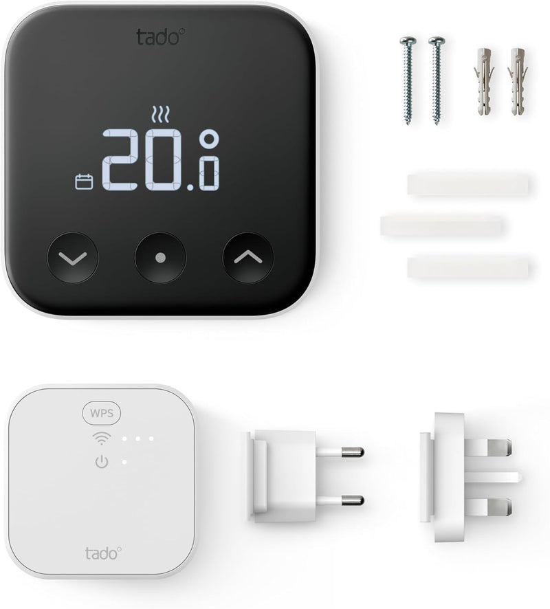 tado° Smartes Thermostat X – Starter Kit, verkabeltes Raumthermostat und Bridge X, Steuerung per App