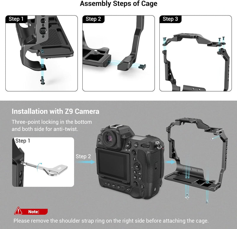 SMALLRIG Z 9 Kamera Käfig für Nikon Z 9, Aluminiumlegierung Kamera Videokäfig Film Film Käfig mit Sc