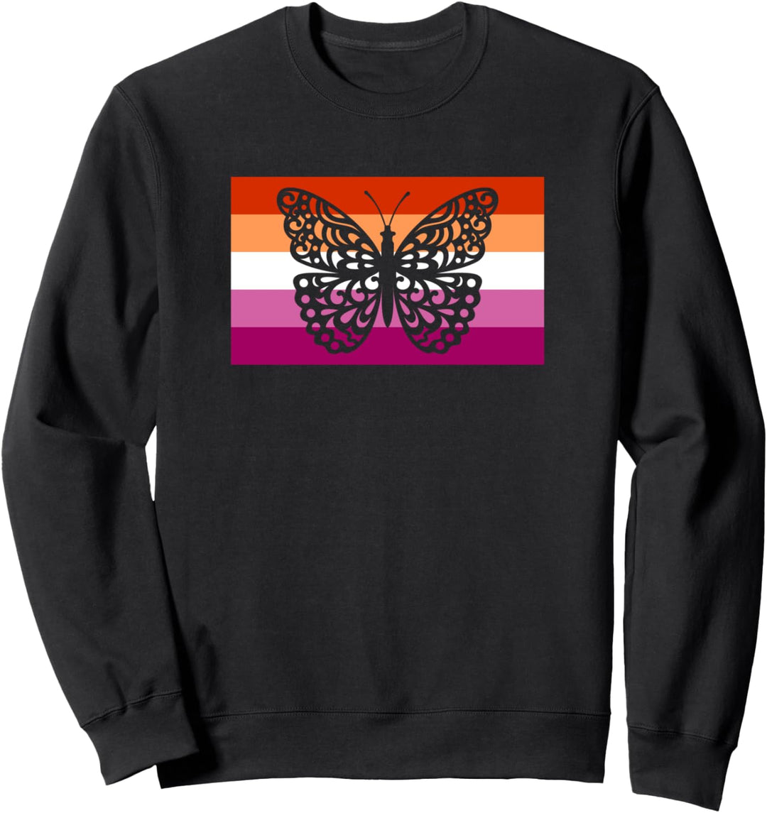 Cute Monarch Butterfly Garden Gay Lesbian Pride Flag Stuff Sweatshirt