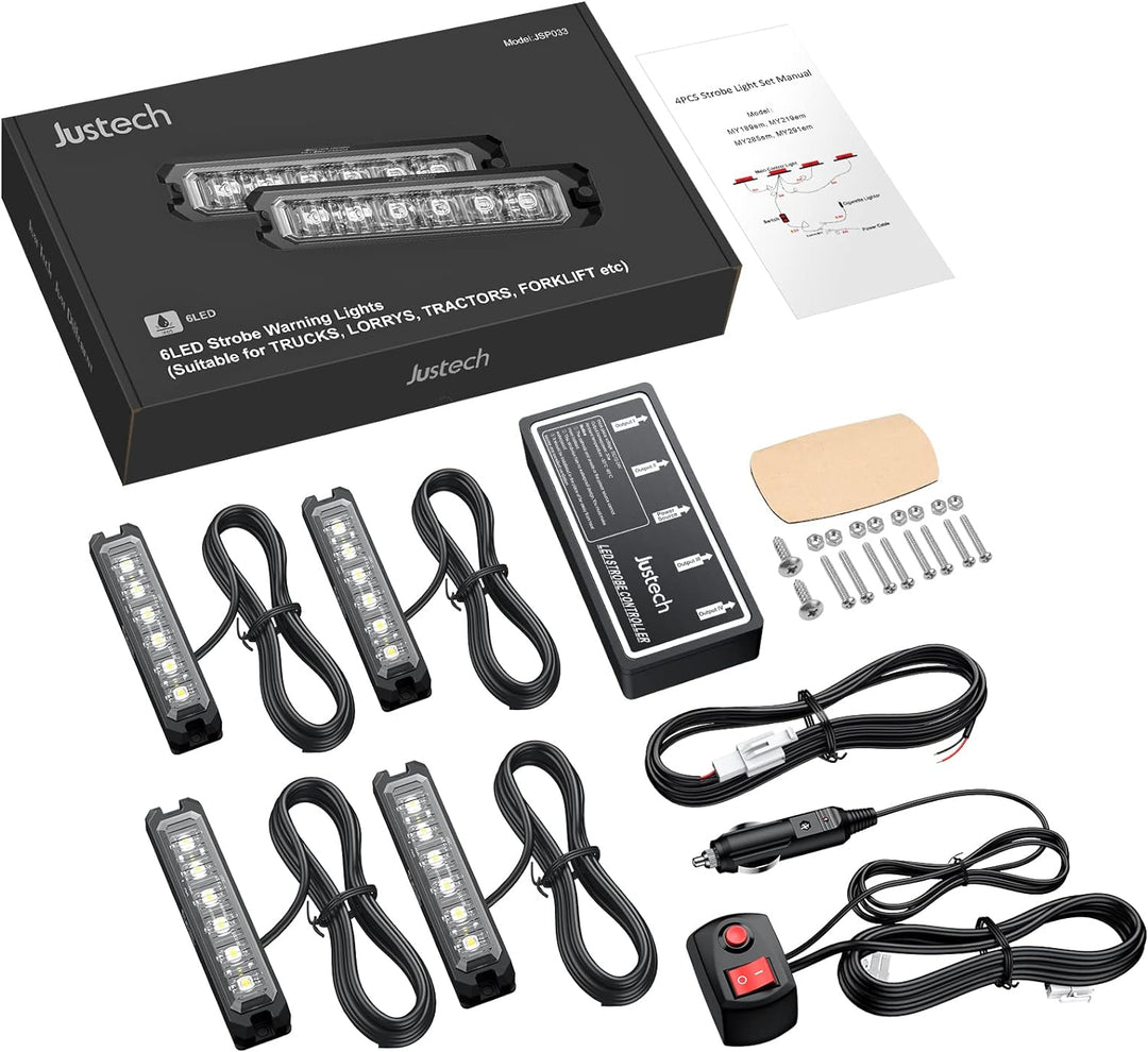 4er 6LED Warnlicht Frontblitzer Stroboskoplicht Wasserdicht IP68 Blinklicht Warnung Beacon Blinklich