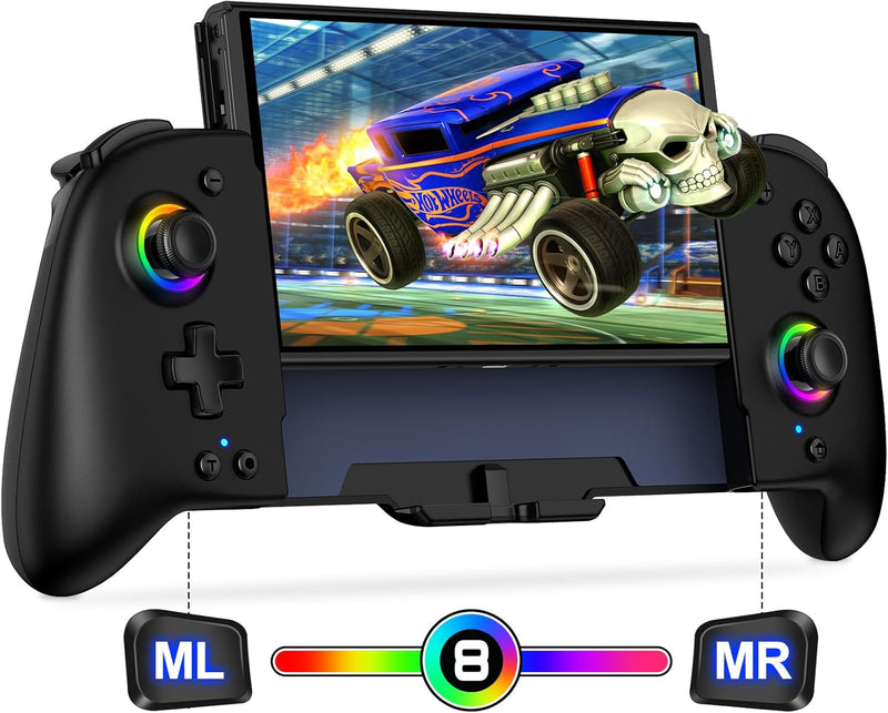 Elegamefy Switch Pro Controller, Handheld Switch Controller mit Turbo/1000mAh/6-Achsen-Gyro/Vibratio