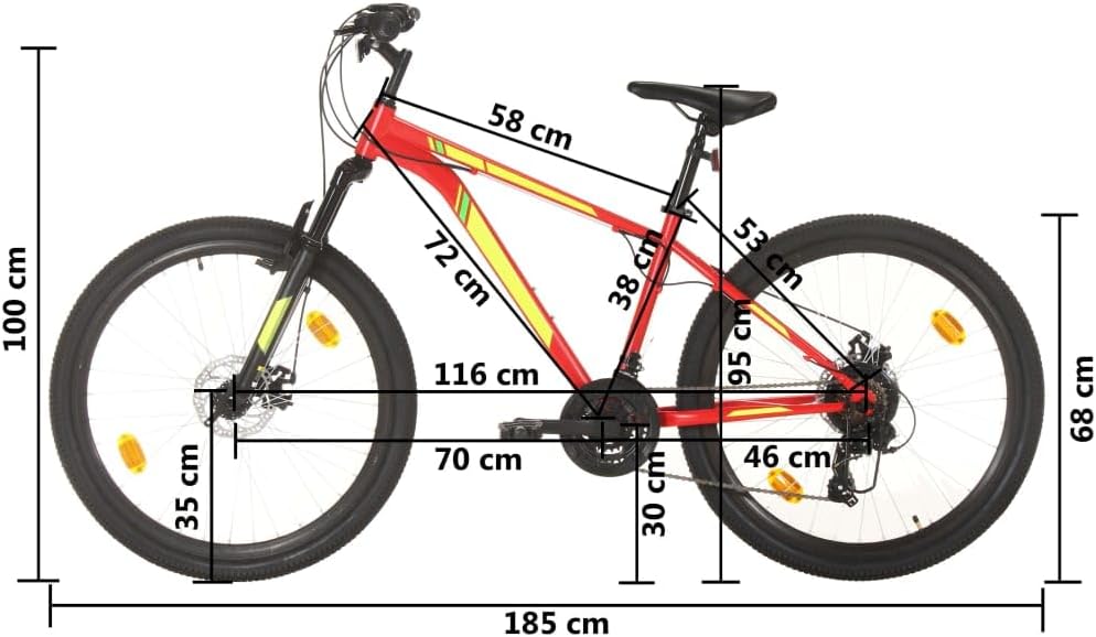 vidaXL Mountainbike 21 Gang Shimano Sportfahrrad Fahrrad Mehrere Auswahl, 38 cm