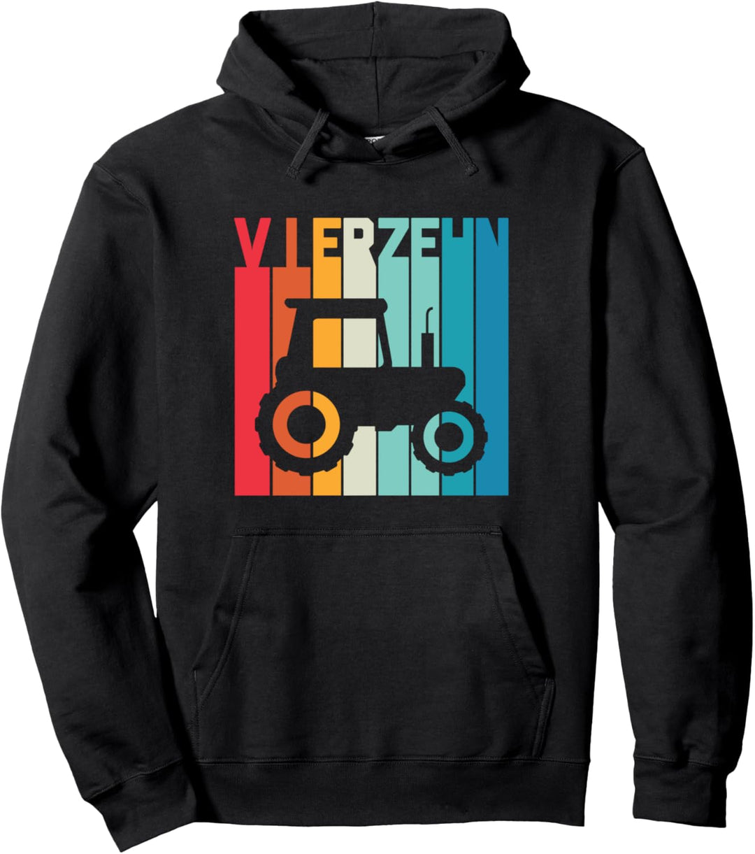 14. Geburtstag Retro Traktor Junge Trecker Bauer Landwirt Pullover Hoodie