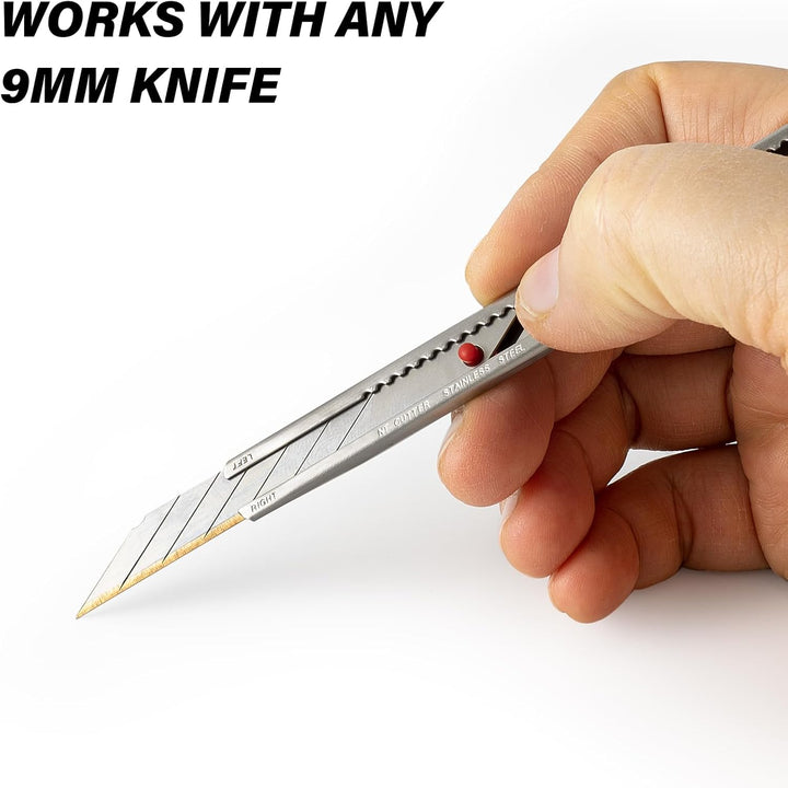 EHDIS 100 Stück Cuttermesser Klingen mit Titan-Schneide, 9mm, Ersatzklingen Cuttermesser, Abbrechkli