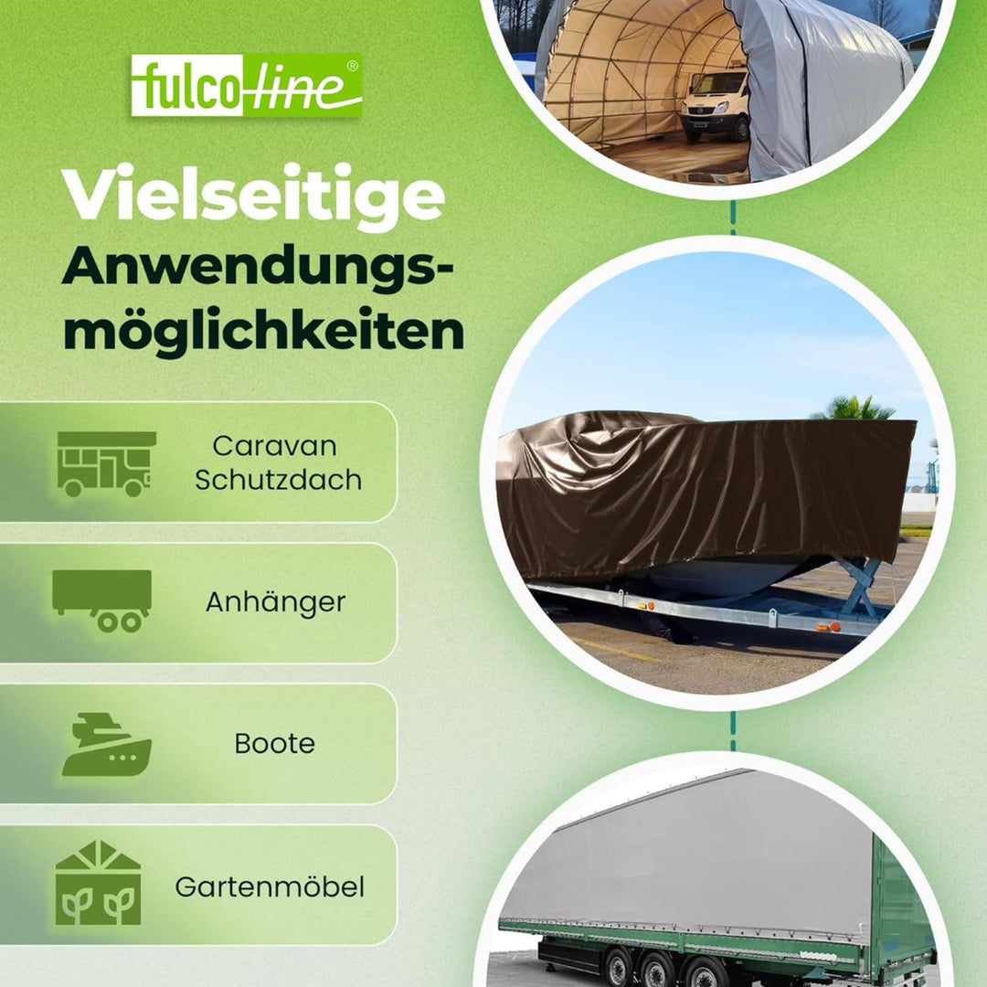 LKW Plane 700 g (14,0 m x 2,50 m, Braun) PVC Plane, Abdeckplane, Meterware, sehr hochwertig, beidsei