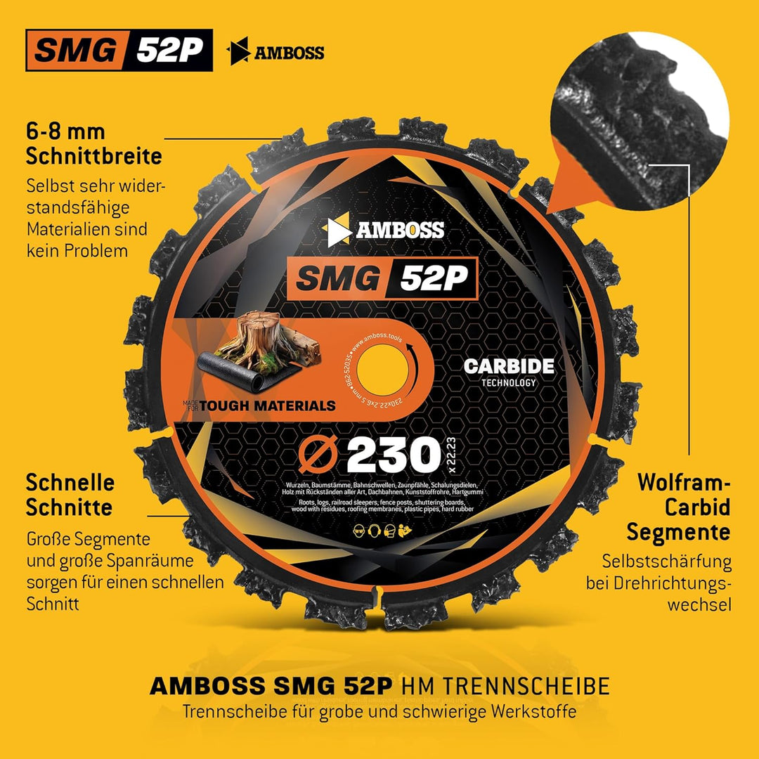Amboss Trennscheibe Ø230 x 22.2 mm (Für Wurzeln, Asphalt, Hartgummi etc.) - Galvanisiert Ø 230 mm x