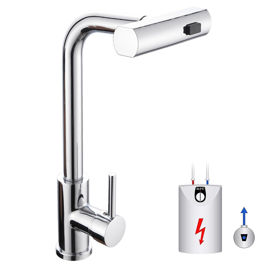 Niederdruck Armatur Küche Ausziehbar,Chrome Edelstahl,Wasserhahn Küchenarmatur mit 3 Anschluessen fü