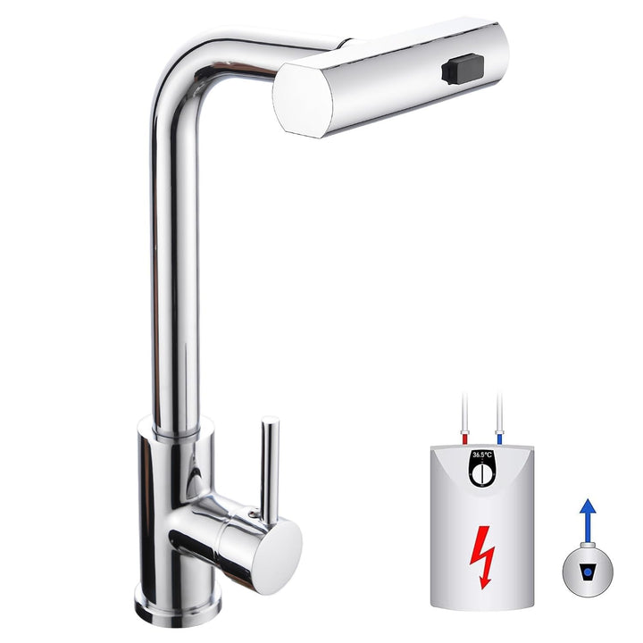 Niederdruck Armatur Küche Ausziehbar,Chrome Edelstahl,Wasserhahn Küchenarmatur mit 3 Anschluessen fü