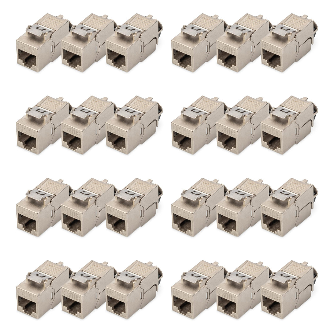 DIGITUS Keystone-Modul Cat-6A Geschirmt - 24 Stück - RJ45 - Designfähig - 500 MHz 10GBase-T - Metall