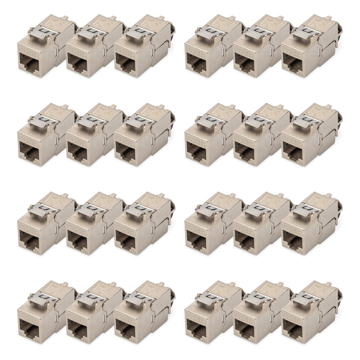 DIGITUS Keystone-Modul Cat-6A Geschirmt - 24 Stück - RJ45 - Designfähig - 500 MHz 10GBase-T - Metall