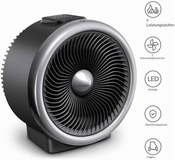 TROTEC Heizlüfter und Ventilator energiesparend TFH 2000 E - Heizleistung 1200 W / 2000 W – elektris