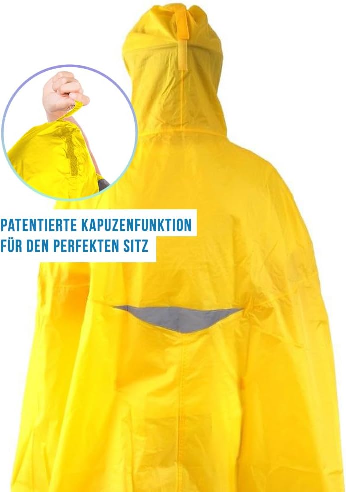 HOCK - DAS ORIGINAL und echter TESTSIEGER* - Fahrrad Regenponcho mit Kapuze - Fahrradponcho Wasserdi
