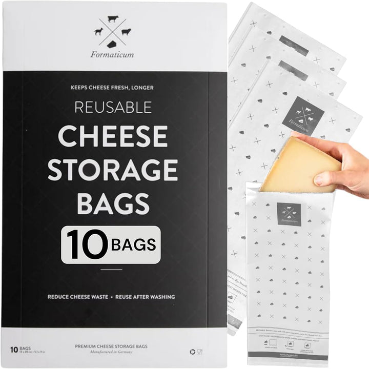 Formaticum Wiederverwendbare Käse-Aufbewahrungsbeutel, Grösse 12,7 x 27,9 cm, professionelle Käsebeu