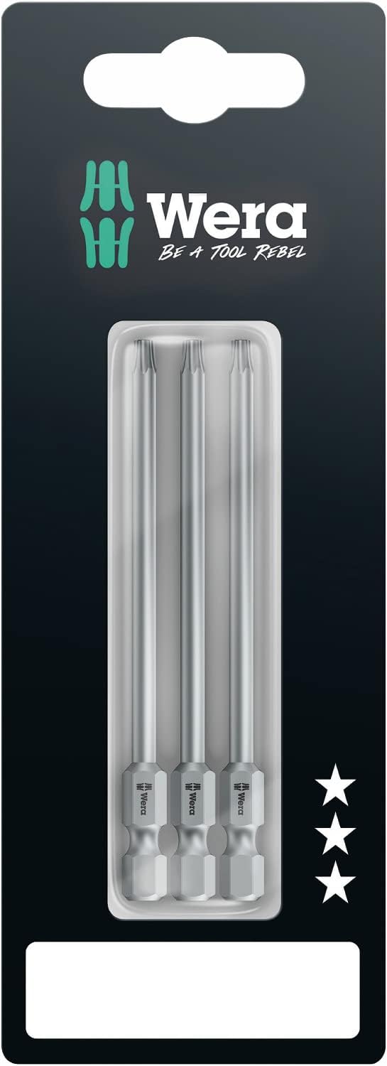 Wera - 05073471001 - TORX® Bits, 867/4 Z SB Bits, TX 15 x 89 mm, 3-teilig, TX 15